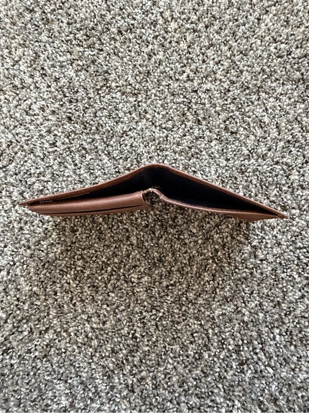 Dockers Brown Leather Money Clip with Anchor Print